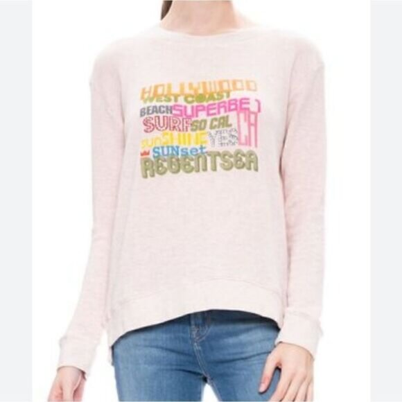 Le Superbe Bay Street California Hollywood Bedazzled Sweatshirt NWT Size Small - Picture 2 of 8